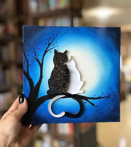 تصویر تابلو طرح گربه