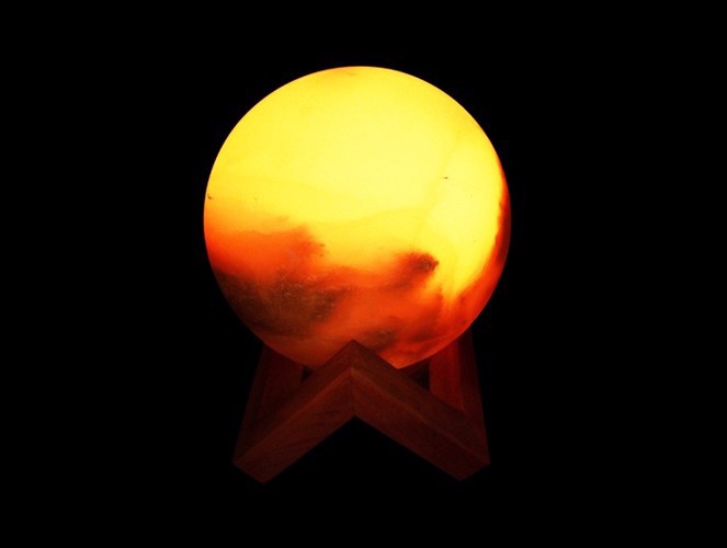 تصویر آباژور گوی بزرگ پایه چوبی