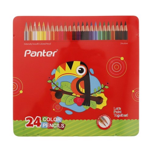 تصویر مداد رنگی 24 عددی فلزی تخت پنتر کد 103