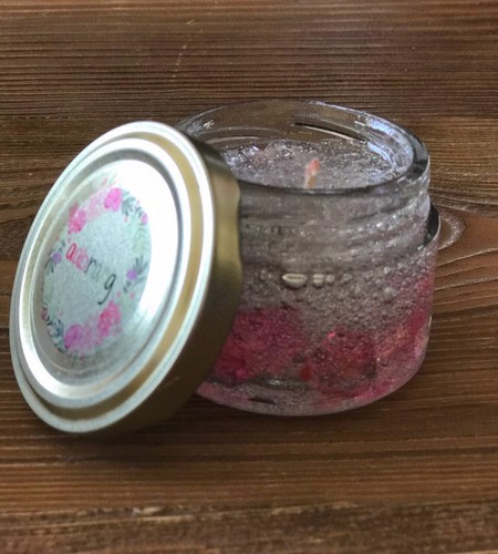 تصویر شمع ژله ای شیشه درب دار