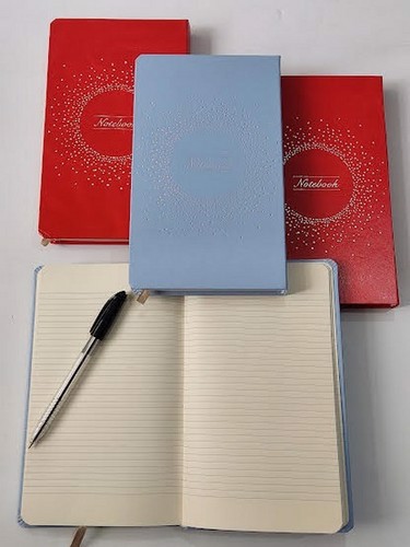 تصویر دفتر یادداشت خط دار پالتویی چرم الین