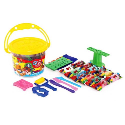 تصویر خمیر بازی سطلی 12 رنگ با DVD آریا