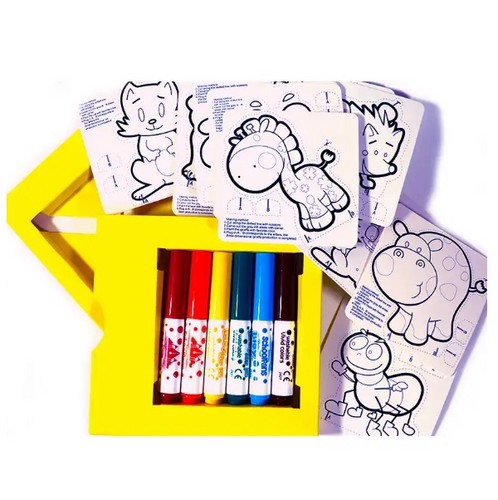 تصویر ست نقاشی 6 رنگ همراه الگو اسکول فنس (92409)