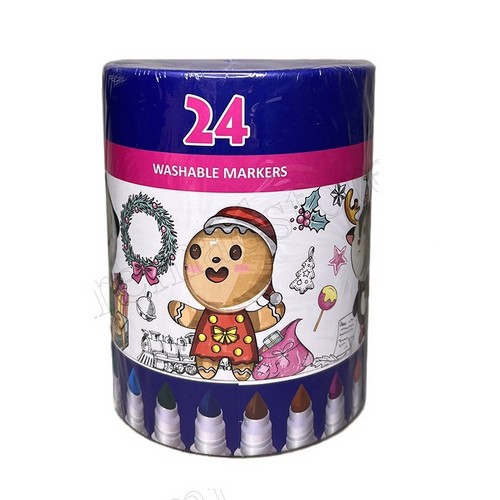 تصویر ماژیک 24 رنگ جامبو پازلی استوانه اسکول فنس (کد 92403)