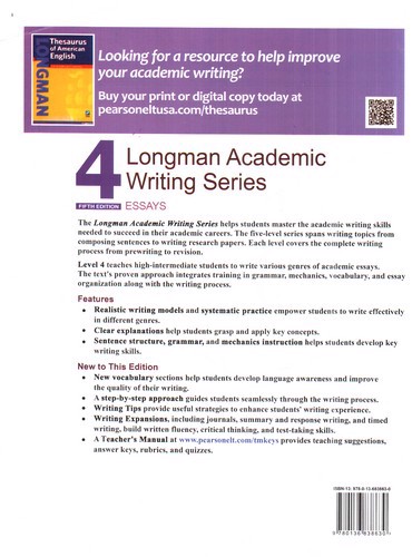تصویر کتاب Longmal Academic Writing Series 4 (Fifth Edition‭)
