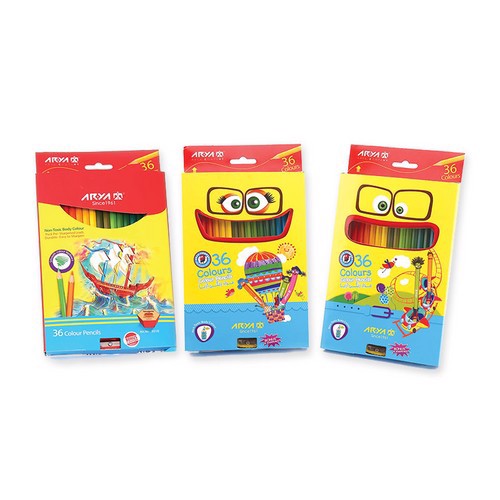 تصویر مداد رنگی 36 عددی جعبه مقوایی 3018 آریا