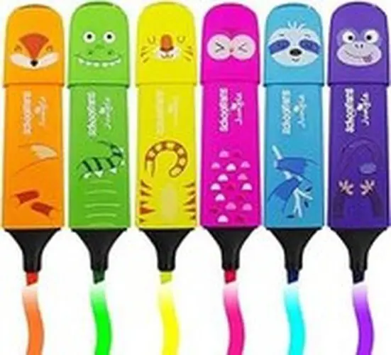 تصویر هایلایتر فلت فانتزی 6 رنگ حیوانات اسکول فنس (کد 92313)