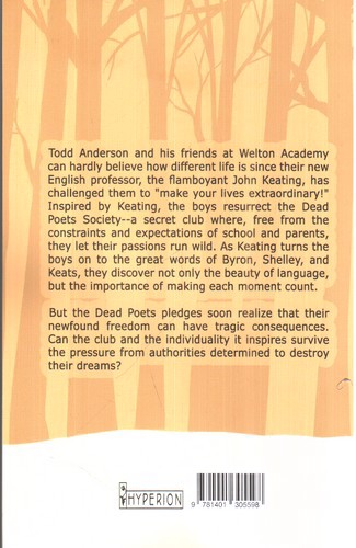 تصویر کتاب Dead Poets Society (انجمن شاعران مرده)