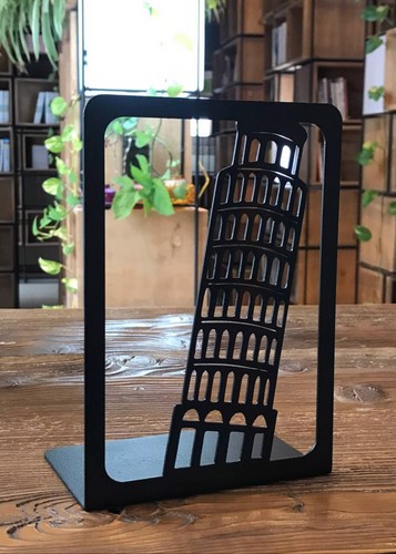 تصویر هولدر فلزی کتاب (طرح برج پیزا)