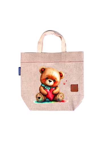 تصویر ساک پارچه ای خرس قلبی (23*25)