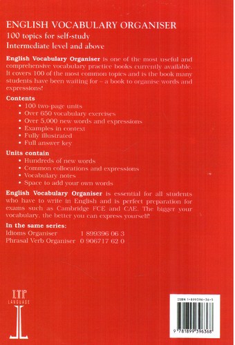 تصویر کتاب English Vocabulary Organiser