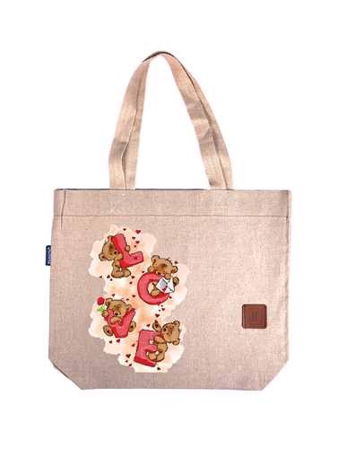 تصویر ساک پارچه ای Love و خرس (39*32)