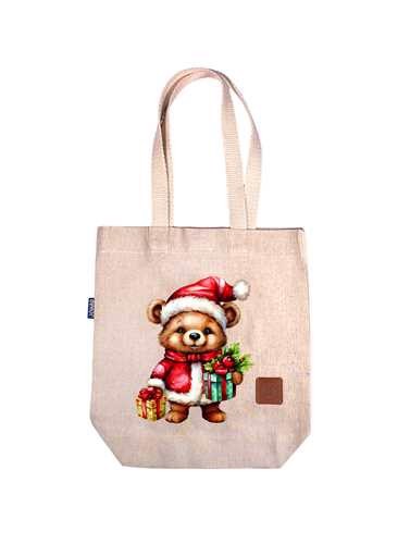 تصویر ساک پارچه ای خرس کلاه دار (32*34)