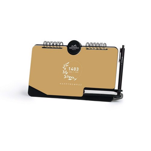 تصویر تقویم رو میزی خزان 1403 (همراه کاغذ یادداشت)