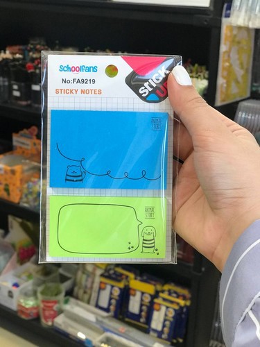 تصویر استیک نوت طرح حیوانات اسکول فنس کد 9219 (سبز و آبی)