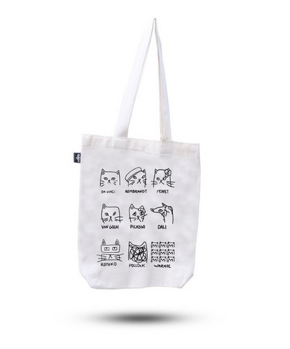 تصویر ساک پارچه ای طرح گربه (36*38)