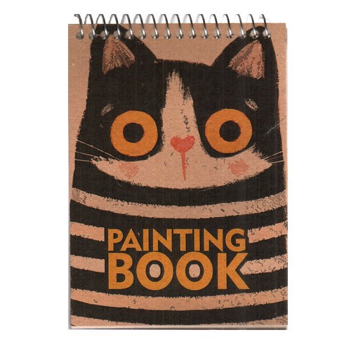 تصویر دفتر طراحی A6 کاغذ نخودی نودا (طرح گربه) (کد 344)