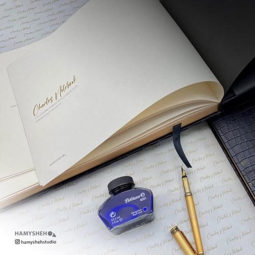 تصویر دفتر جلد چرم سری چارلز (مشکی)