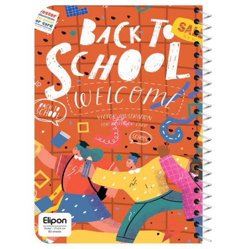 تصویر دفتر 80 برگ وزیری سیمی فانتزی مجلد الیپون (کد 2362360)