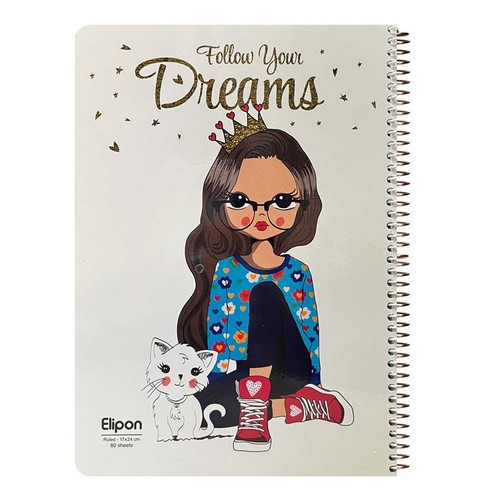 تصویر دفتر 80 برگ وزیری سیمی فانتزی مجلد الیپون (کد 2362211)