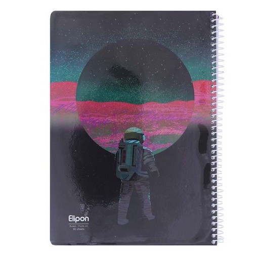 تصویر دفتر 80 برگ خط دار سیمی وزیری کلاسیک مجلد شومیز الیپون (کد 2342232)