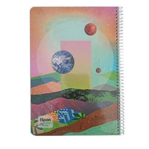 تصویر دفتر 80 برگ خط دار سیمی وزیری کلاسیک مجلد شومیز الیپون (کد 2342226)