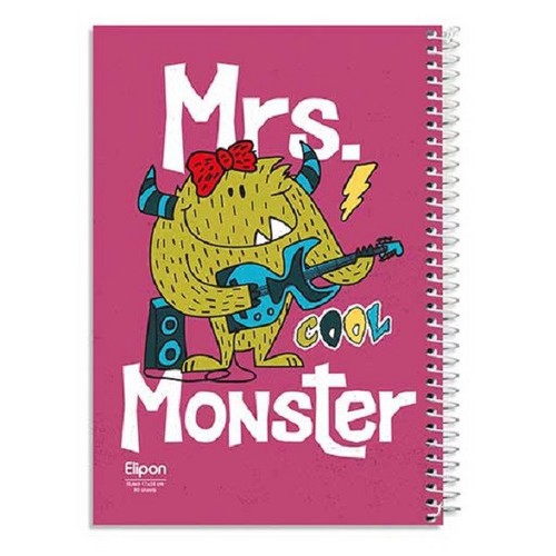 تصویر دفتر 80 برگ خط دار سیمی فانتزی شومیز الیپون (کد 2331254)