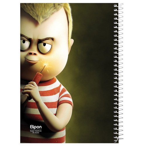 تصویر دفتر 80 برگ خط دار سیمی کارتونی جلد نرم (2322350)