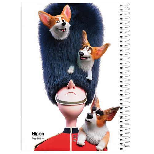 تصویر دفتر 80 برگ خط دار سیمی کارتونی جلد نرم (2322357)