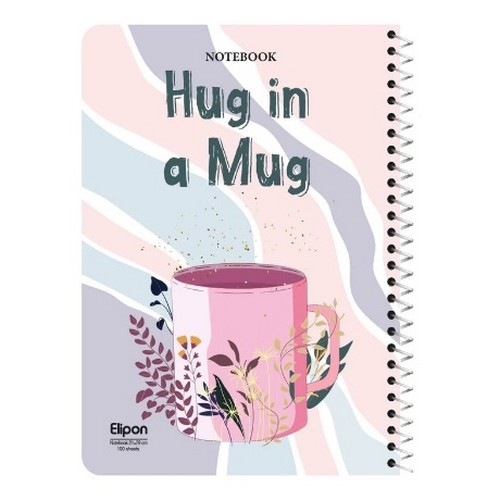 تصویر دفتر 100 برگ خط دار سیمی فانتزی شومیز مجلد الیپون (کد 2411600)