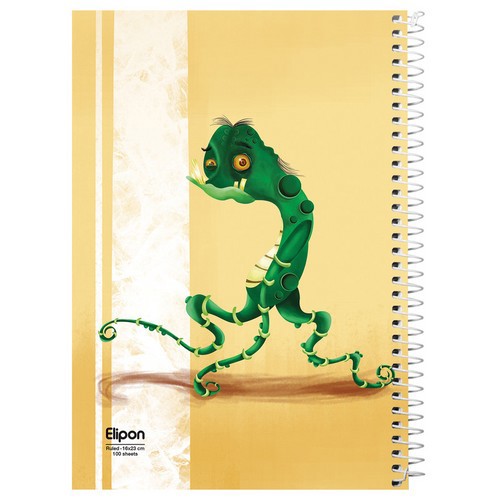 تصویر دفتر 100 برگ خط دار سیمی فانتزی شومیز مجلد الیپون (کد 2413269)