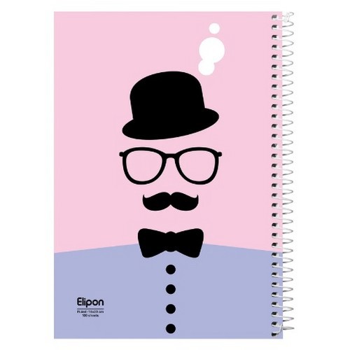 تصویر دفتر 100 برگ خط دار سیمی فانتزی جلدنرم الیپون (کد 2393228)