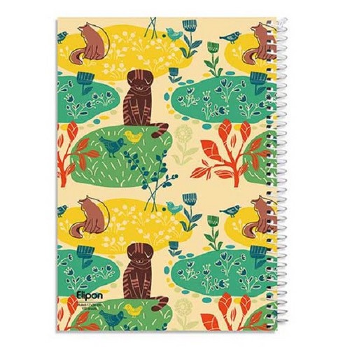 تصویر دفتر 100 برگ خط دار سیمی فانتزی جلدنرم الیپون (کد 2391275)