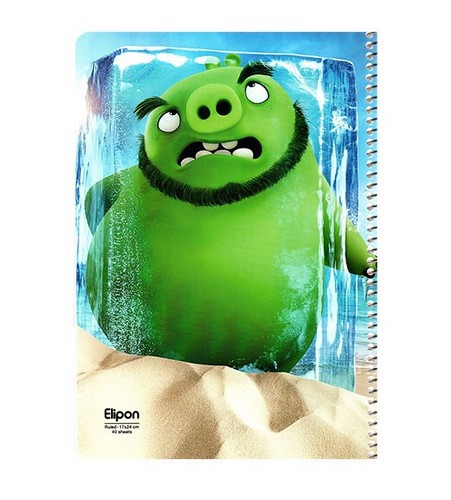 تصویر دفتر 40 برگ خط دار سیمی کارتونی جلد نرم (کد 2131330)