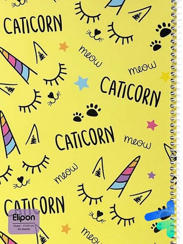 تصویر دفتر 40 برگ خط دار سیمی فانتزی شومیز الیپون (کد 2141219)