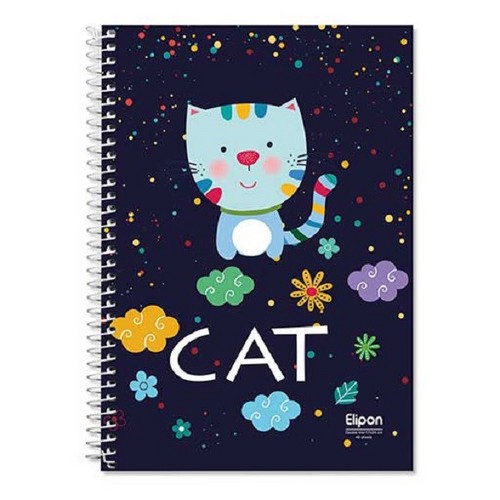 تصویر دفتر 40 برگ وزیری دو خط سیمی فانتزی شومیز الیپون (کد 2901329)