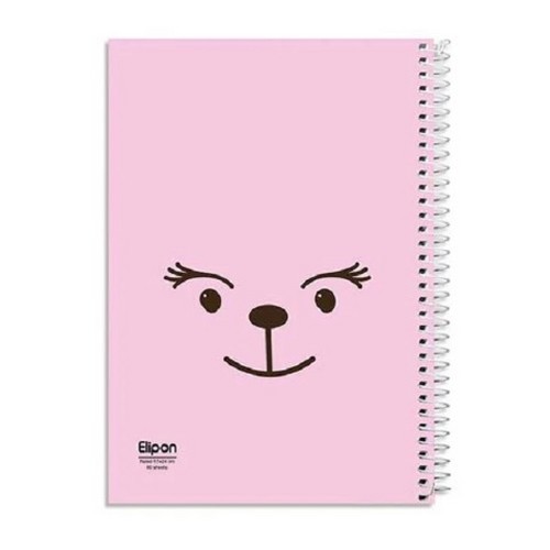 تصویر دفتر 60 برگ خط دار سیمی کلاسیک شومیز الیپون (کد 2211244)