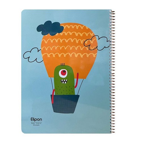 تصویر دفتر 60 برگ وزیری سیمی فانتزی مجلد الیپون (کد 2271220)