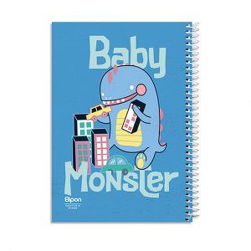 تصویر دفتر 80 برگ خط دار سیمی فانتزی شومیز الیپون (کد 2331256)