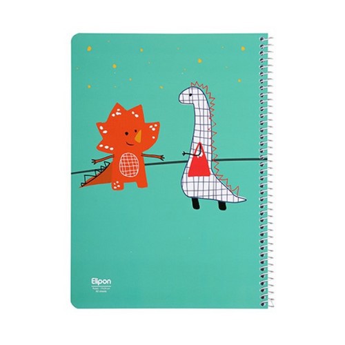 تصویر دفتر 60 برگ خط دار سیمی کلاسیک شومیز الیپون (کد 2211535)