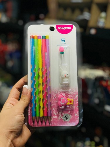 تصویر ست 5 عددی مداد مشکی فانتزی اسکول فنس 