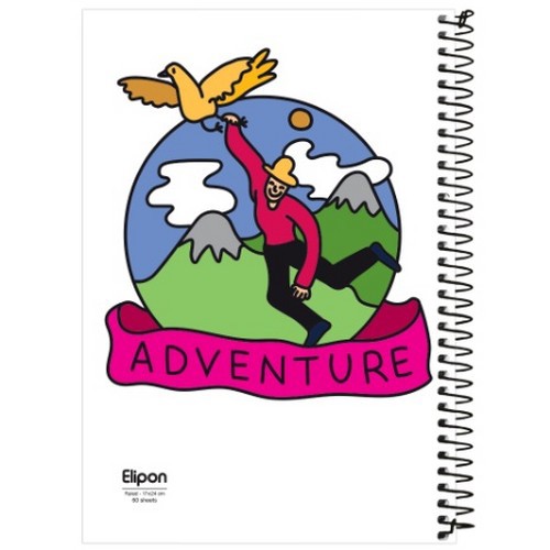 تصویر دفتر 60 برگ وزیری سیمی فانتزی مجلد الیپون (کد 2271332)