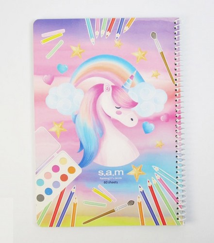 تصویر دفتر نقاشی 60 برگ سیمی وزیری سم (طرح 7)