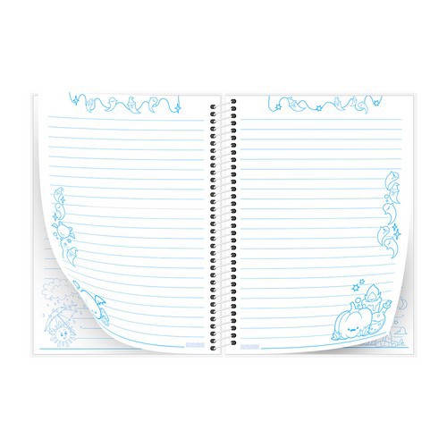 تصویر دفتر تحصیلی 40 برگ حاشیه‌دار سیمی مجلد (کد 1) (آبرنگ)