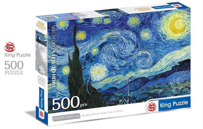 تصویر پازل 500 قطعه کینگ (طرح ستاره های شب ون گوگ)