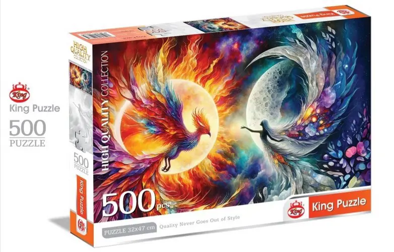 تصویر پازل 500 قطعه کینگ (طرح ققنوس)