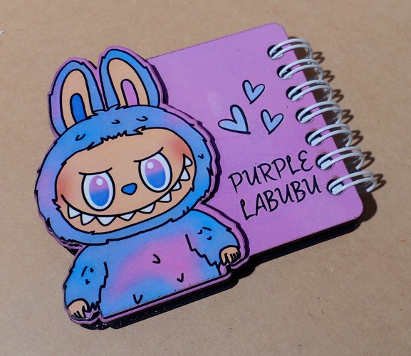 تصویر دفتر دوربر لبوبو (PURPLE LABUBU) (صورتی)