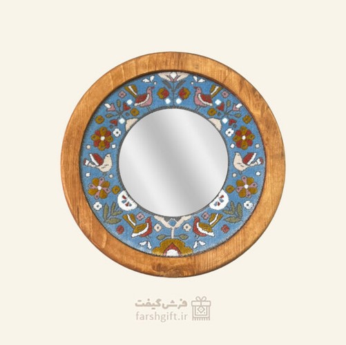 تصویر آینه فرش نغمه (زمینه آبی)