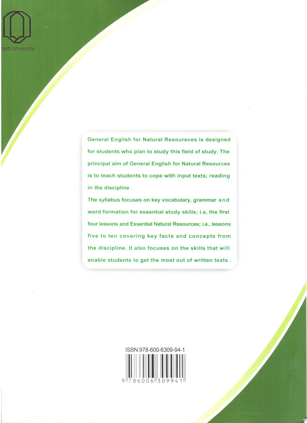 تصویر کتاب General English for Natural Resources Students