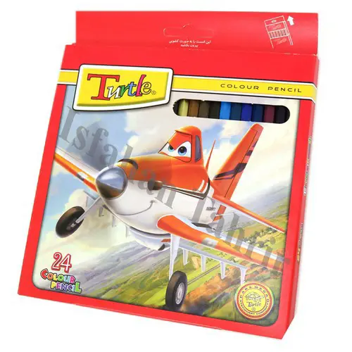 تصویر مداد رنگی 24 رنگ مقوایی لاک پشت